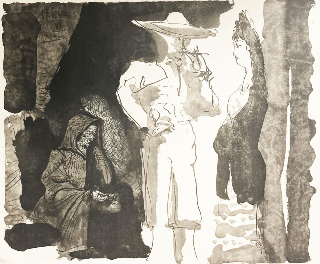 Pablo Picasso (After) - Pixador et Femme: Artist: Pablo Picasso (After) Title: Pixador et Femme Year: 1960 Dimensions: 17in. by 21.5in. Edition: from the Rare Limited Edition of 500 Publisher: Au Vent D