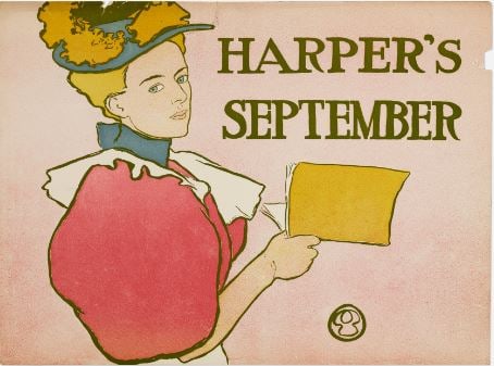 Edward Penfield - Harper's September 1895: Artist: Edward Penfield Title: Harper's September 1895 Year: 1895 Dimensions: 14in. by 18 1/2in. Edition: From the rare limited edition Medium: Original lithogr