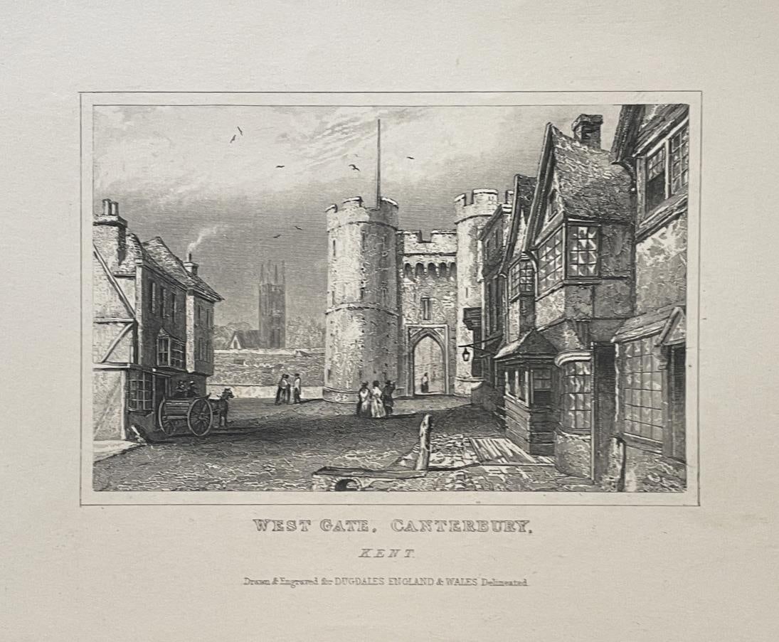 Thomas Dugdale - West Gate Canterbury Kent: Artist: Antique Print Thomas DugdaleTitle: West Gate Canterbury KentYear: 1850Dimensions: 8 5/8in. by 5 3/8in.Edition: From the rare limited editionPublisher: L. Tallis LondonSuite: Curiosities of