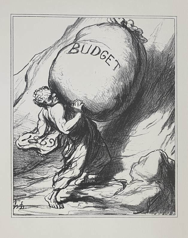 Honore Daumier - Like Sisyphus: Artist: Honore DaumierTitle: Like SisyphusYear: 1965Dimensions: 11in. by 8 5/8in.Edition: From the rare limited editionPublisher: Walter Schatzki New YorkSuite: Eight LithographsMedium: Original