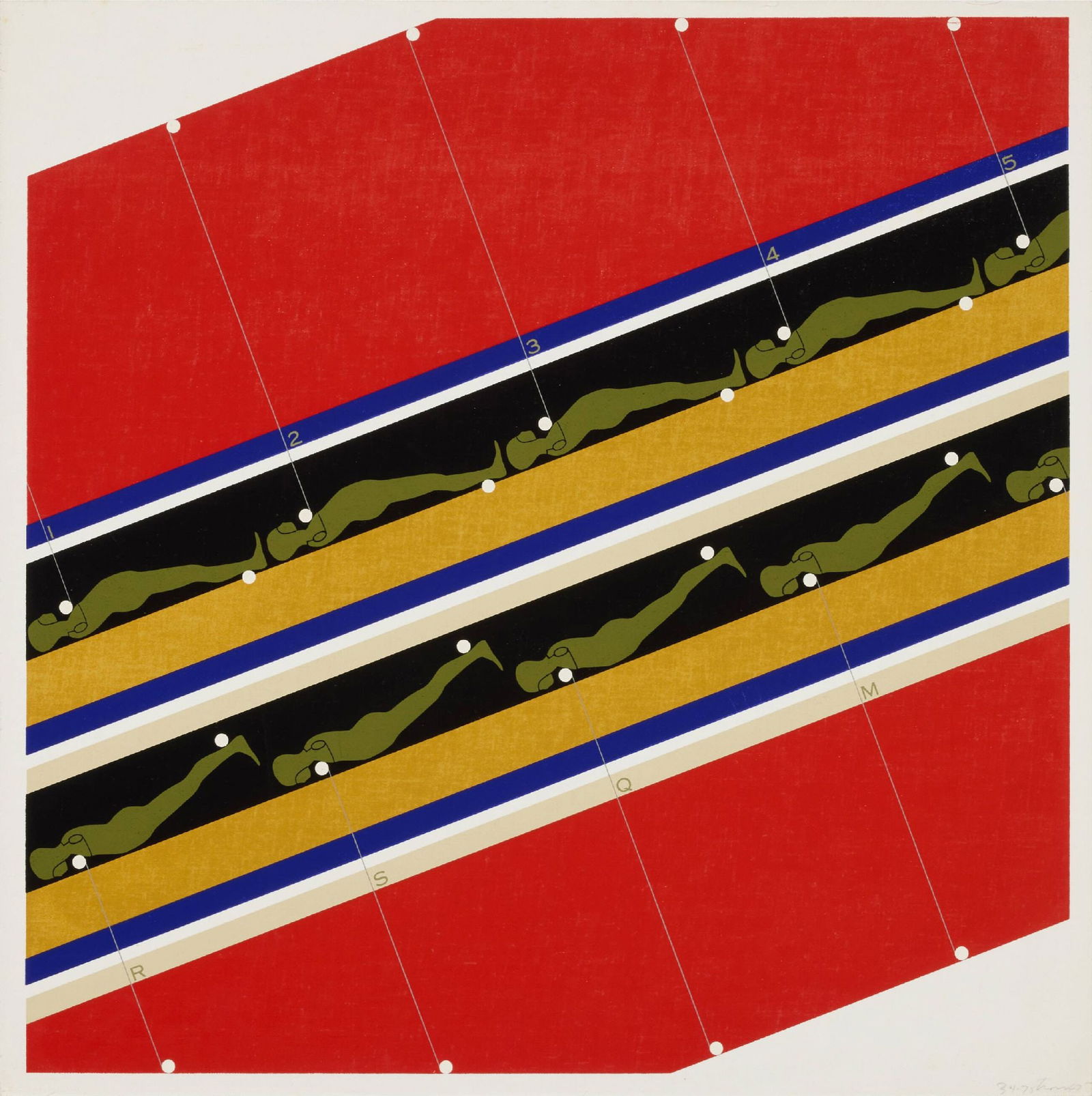 Ernest Trova - Untitled (from the Study/Falling Man Series, Volume II portfolio): Artist: Ernest Trova Title: Untitled (from the Study/Falling Man Series, Volume II portfolio) Year: 1967 Dimensions: 24 x 24 in. Edition: 34 from the limited edition of 75