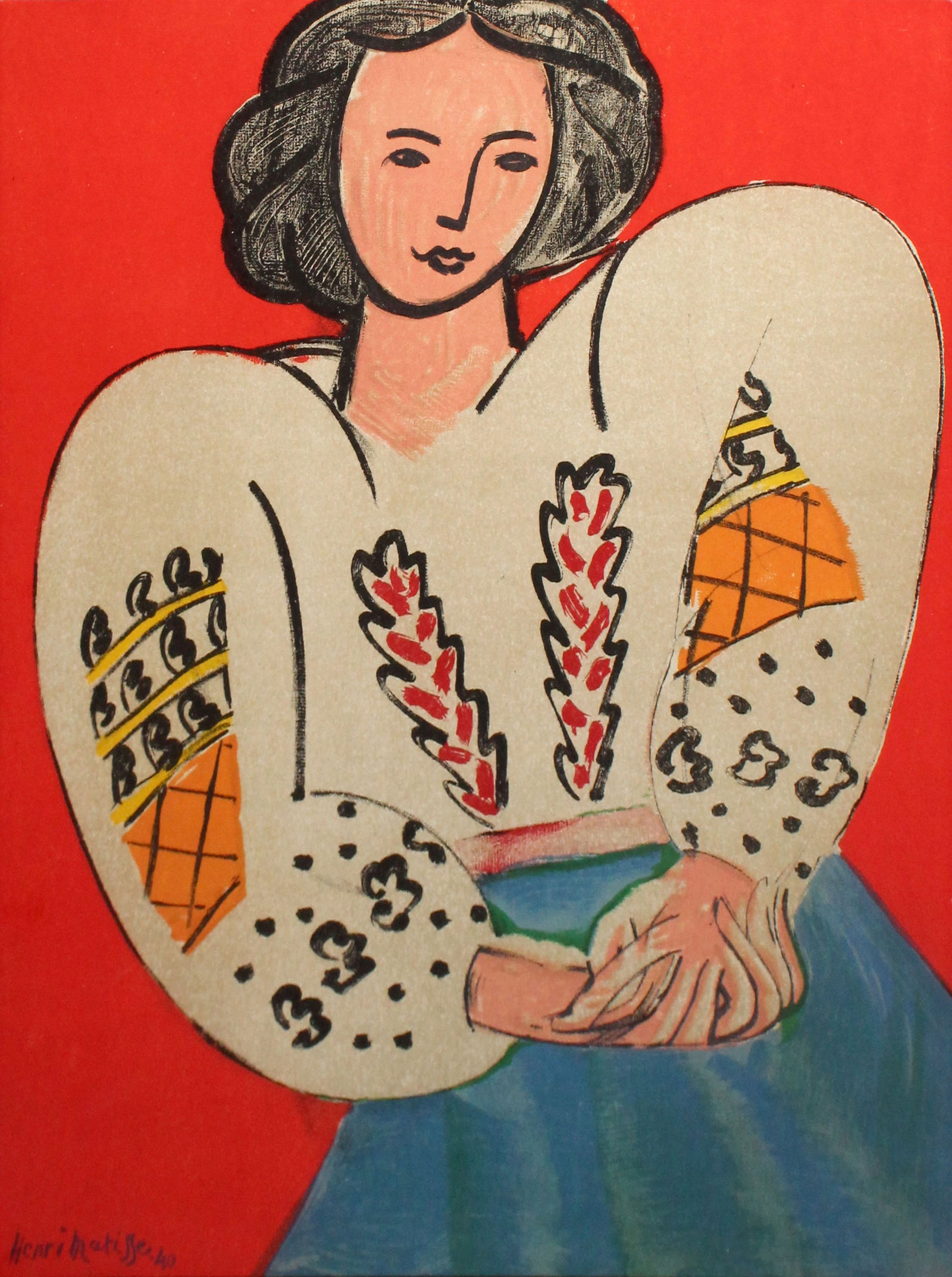 Henri Matisse (After) - La Blouse Roumaine: Artist: Henri Matisse (After) Title: La Blouse Roumaine Year: 1954 Dimensions: 7 1/4 x 10 in. Edition: From the rare limited edition Suite: Portraits