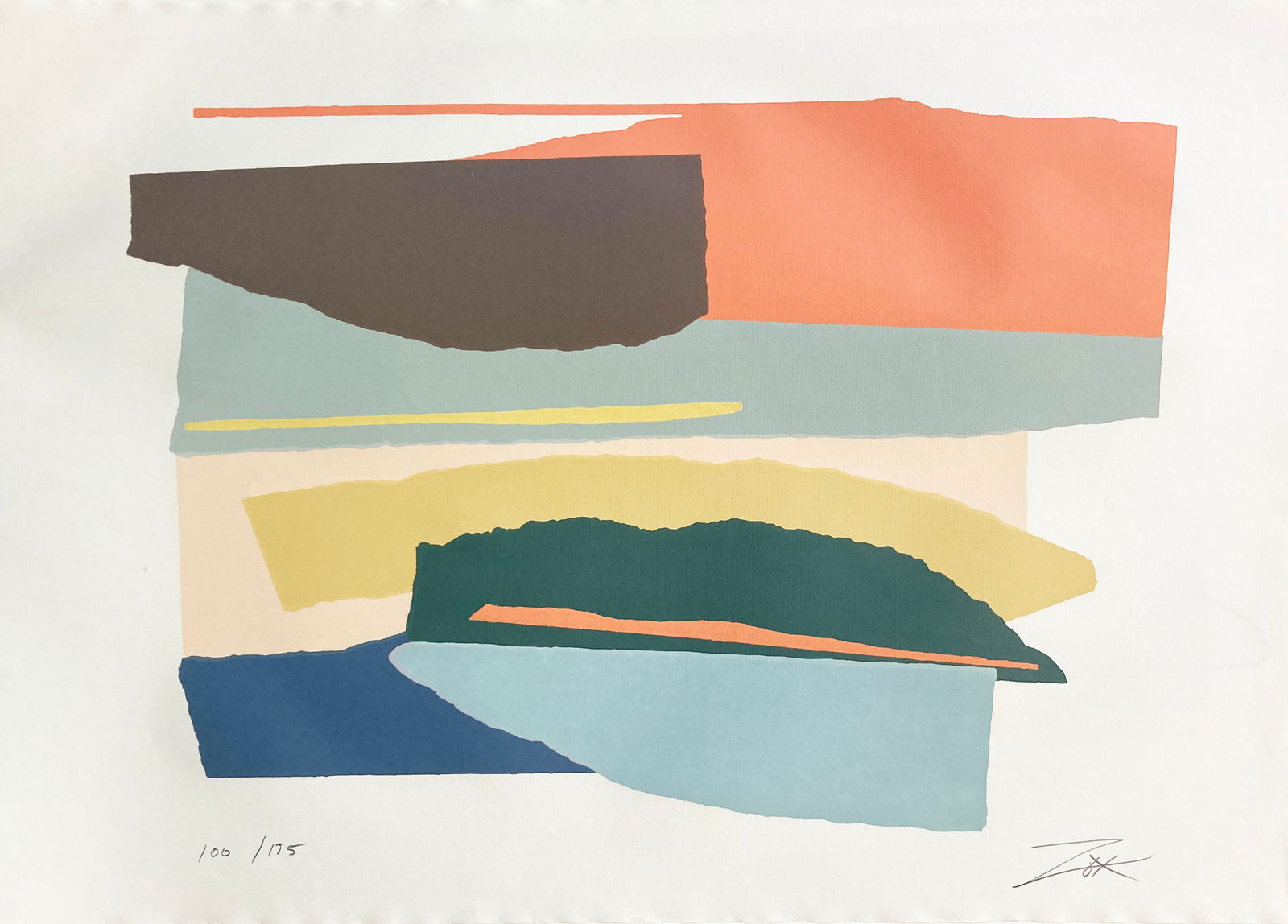 Larry Zox - Untitled from Niagara Series: Artist: Larry ZoxTitle: Untitled from Niagara SeriesYear: 1980Dimensions: 42.5in. by 30in.Edition: Numbered from the Rare Limited Edition of 30Suite: NiagaraMedium: Linocut lithographCondition: