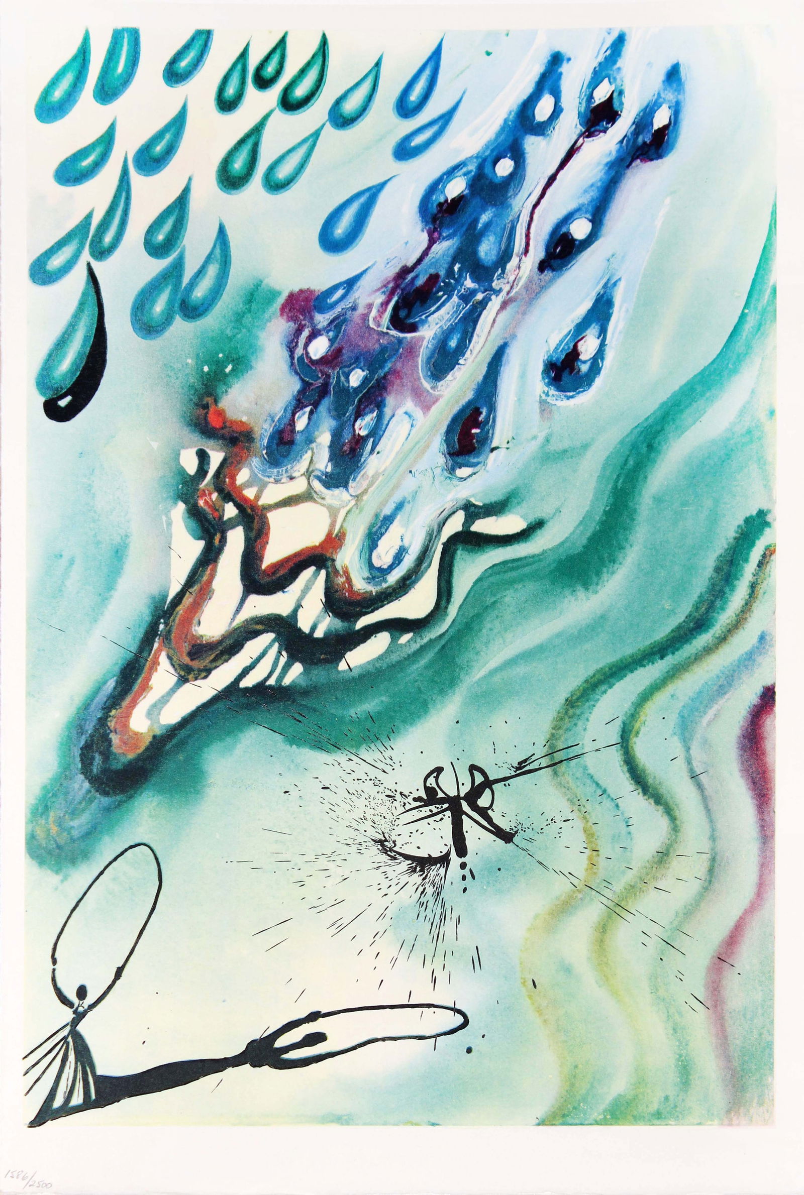 Salvador Dali - The Pool of Tears: Artist: Salvador DaliTitle: The Pool of TearsYear: 1969Dimensions: 15 5/8 x 10 1/2 in.Edition: 1586 from the limited edition of 2500Publisher: Maecenas Press-Random House, New YorkSuite: Alice's