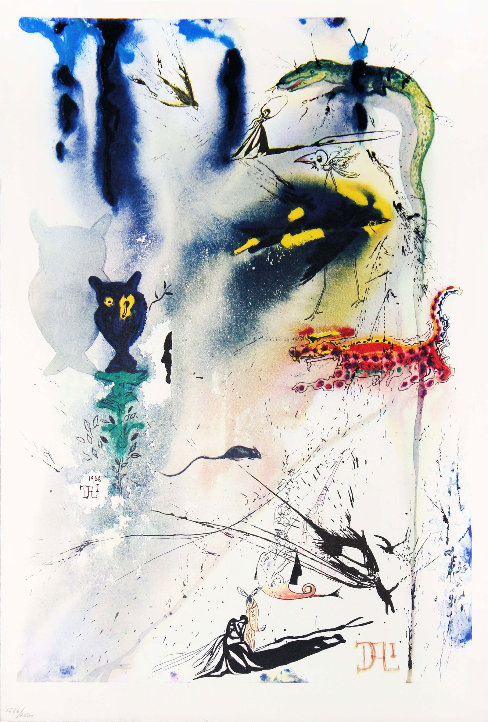 Salvador Dali - A Caucus Race and a Long Tale: Artist: Salvador DaliTitle: A Caucus Race and a Long TaleYear: 1969Dimensions: 15 5/8 x 10 1/2 in.Edition: From the limited editionPublisher: Maecenas Press-Random House, New YorkSuite: Alice's