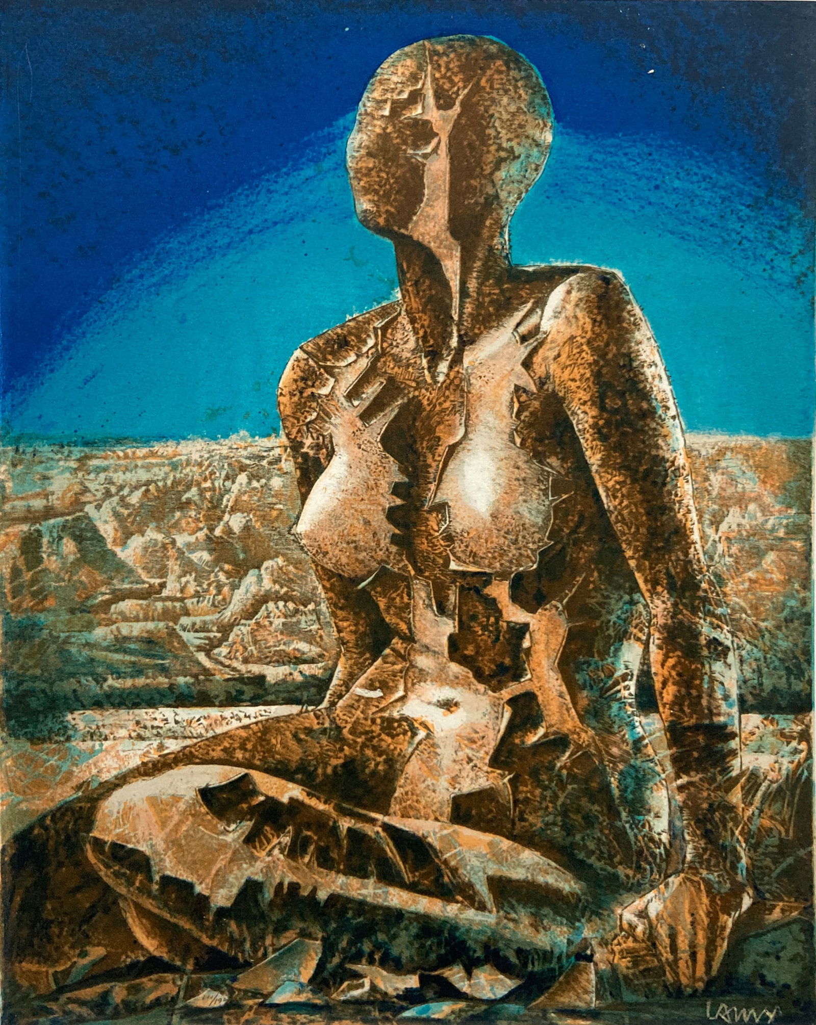 Lamy - La Terre Est Un Savoir: Artist: LamyTitle: La Terre Est Un SavoirYear: 1966Dimensions: 14 1/2 x 11 in.Edition: Numbered from the rare limited edition of 190Publisher: CLVB DV LVRESuite: Variations sur ImaginaireMedium: