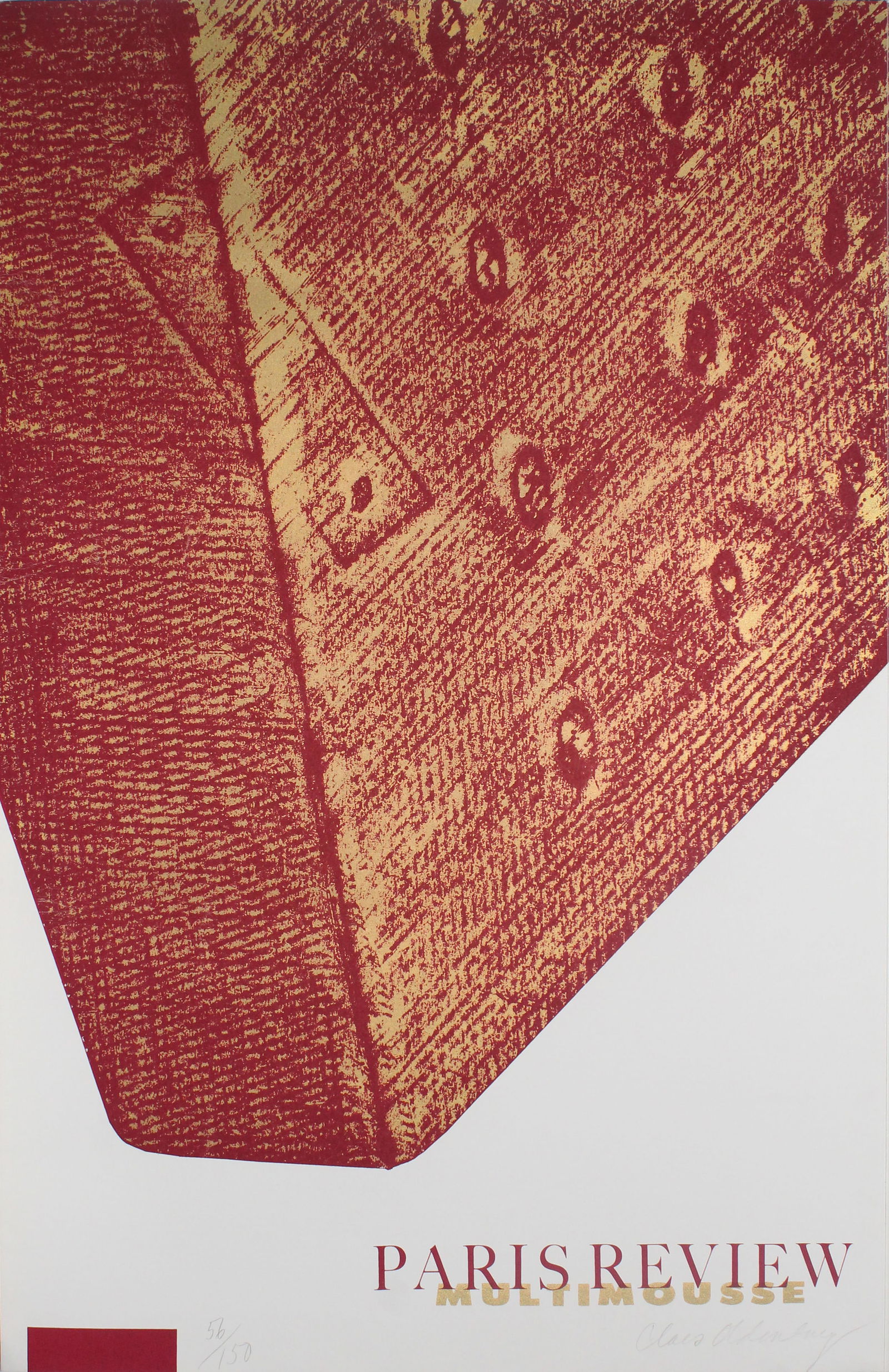 Claes Oldenburg - Corner of a Mattress (Paris Review: Multimousse): Artist: Claes OldenburgTitle: Corner of a Mattress (Paris Review: Multimousse)Year: 1970Dimensions: 38 5/8 x 25 in.Edition: From the limited edition of 150Medium: Original color serigraph on