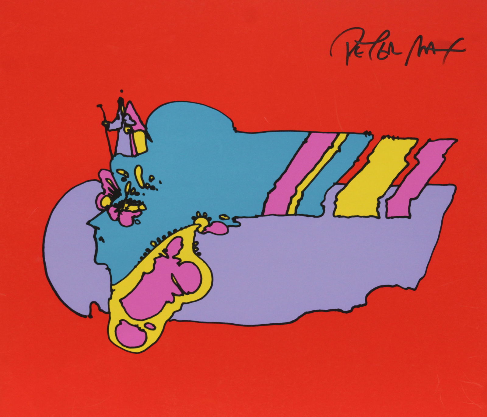 Peter Max - Remembering the Flight: Artist: Peter Max Title: Remembering the Flight Year: 1967 Dimensions: 16 x 19 in. Edition: From the rare limited edition of 300 Publisher: London Arts Inc., Detroit