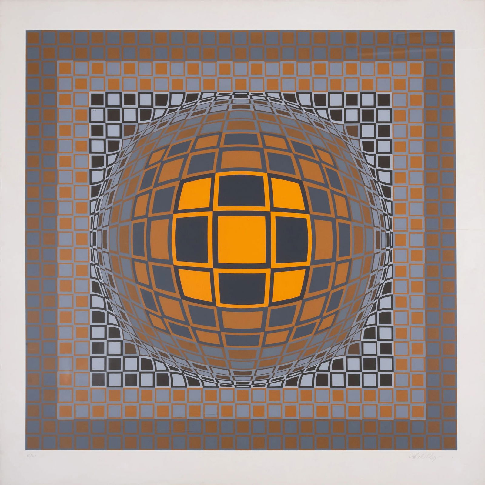 Victor Vasarely - Zeng: Artist: Victor Vasarely Title: Zeng Year: 1978 Dimensions: 30 1/4 x 29 1/2 in. Edition: from the limited edition of 250 Medium: Screenprint on paper