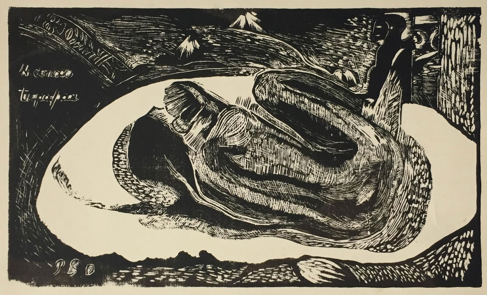 Paul Gauguin - Spirit of the Dead Watching: Artist: Paul GauguinTitle: Spirit of the Dead WatchingYear: c. 1950Dimensions: 15 3/4in. by 11 1/2in.Edition: From the rare limited editionPublisher: Museum ReproductionsSuite: Woodblocks for Noa
