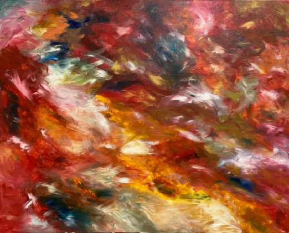 Beth Liez - Summer wind: Artist: Beth LiezTitle: Summer windYear: 2021Dimensions: 24in. by 30in.Edition: one of a kind unique paintingMedium: Hand painted acrylic on canvas with gloss coatingCondition: ExcellentSignature