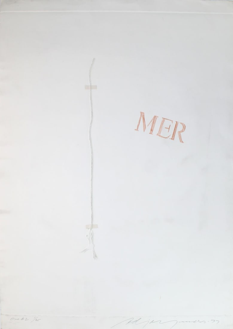 Adja Yunkers - One (Number 2): Artist: Adja YunkersTitle: One (Number 2)Year: 1977Dimensions: 45in. by 39 1/2in.Edition: Fro the Rare Limited Edition of 25Medium: Intaglio and Embossing with Collage on Wove PaperCondition: