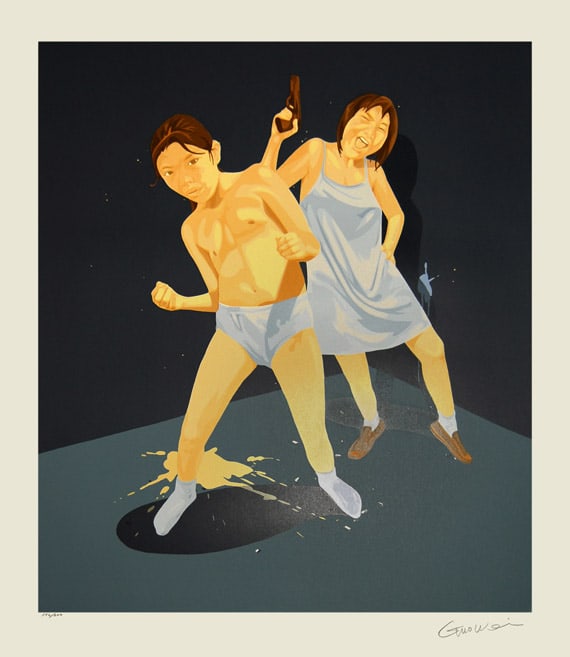 Guo Wei - Tireur de Pistolet: Artist: Guo WeiTitle: Tireur de PistoletYear: 2009Dimensions: 35in. by 40 1/2in.Edition: From the rare limited edition of 200Medium: Original serigraph on Arches paperCondition: ExcellentSignature