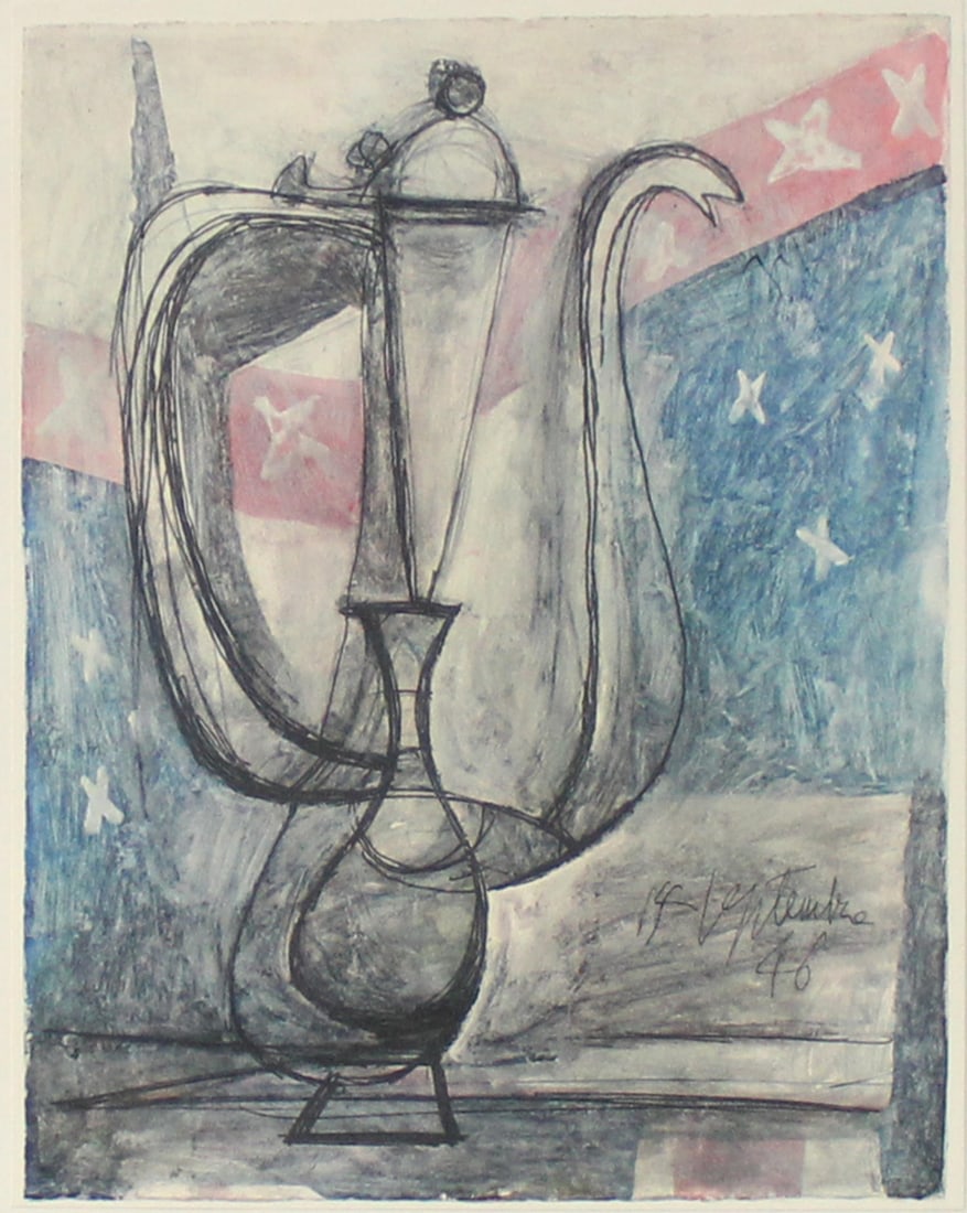 Pablo Picasso - Untitled (Theiere): Artist: Pablo PicassoTitle: Untitled (Theiere)Year: 1948Dimensions: 5 3/4in. by 7 1/2in.Edition: From the Rare Limited EditionPublisher: Verve ParisSuite: Couleur de PicassoMedium: Lithograph on