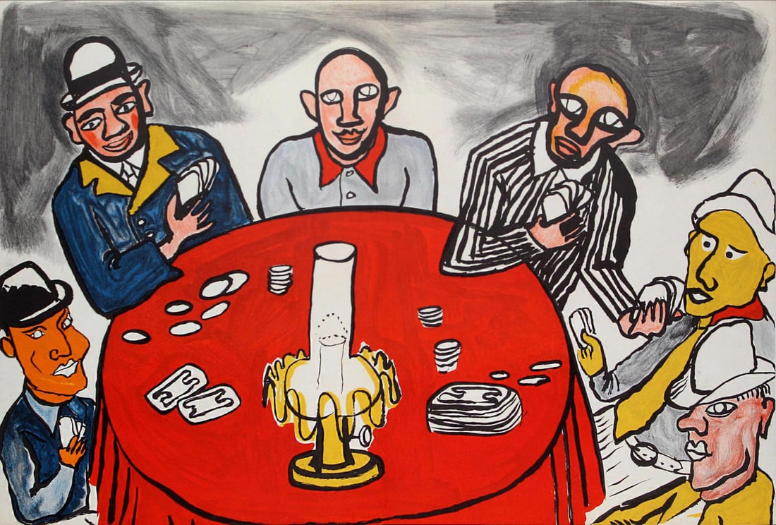 Alexander Calder - Jouers de cartes I: Artist: Alexander CalderTitle: Jouers de cartes IYear: 1975Dimensions: 15in. by 22in.Edition: From the rare limited editionPublisher: Maeght ParisSuite: Derriere le Miroir #212Medium: Original