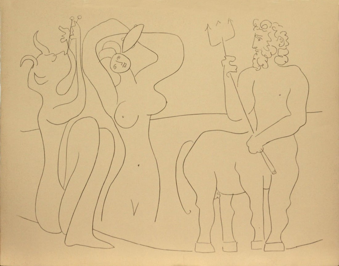 Pablo Picasso - Untitled from "Mes dessins d'Antibes": Artist: Pablo PicassoTitle: Untitled from "Mes dessins d'Antibes"Year: 1946Dimensions: 20in. x 26in.Edition: Numbered From the Rare Limited Deluxe French Edition of 200Publisher: Au Pont des Arts