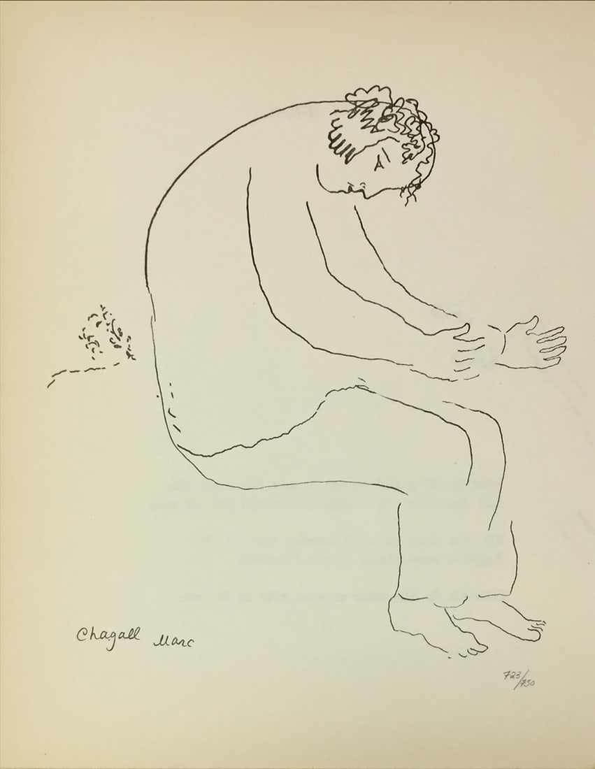 Marc Chagall - Untitled (Man) from "Le Dur Desir De (After): Artist: Marc Chagall Title: Untitled (Man) from "Le Dur Desir De Durer" Year: 1950 Dimensions: 11in. by 9in. Edition: From the rare limited edition of 750 Publisher