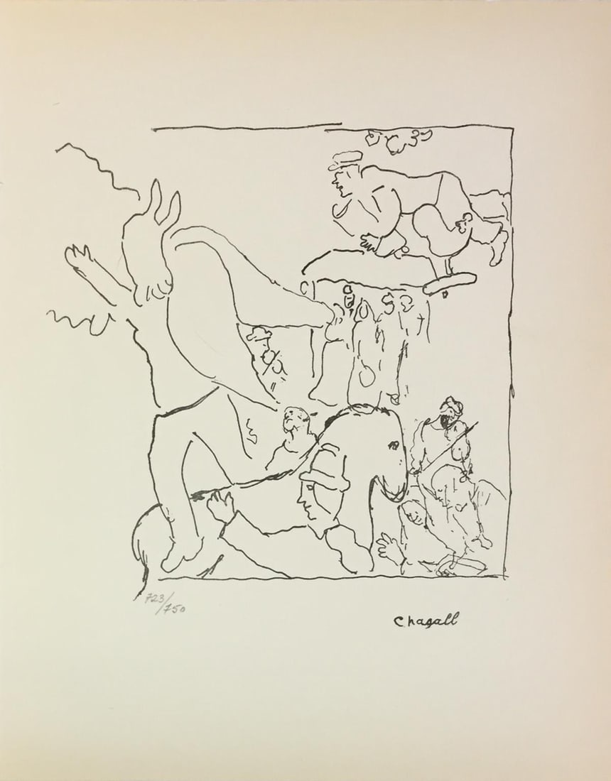 Marc Chagall - Untitled (Barnyard) from "Le Dur Desir (After): Artist: Marc Chagall Title: Untitled (Barnyard) from "Le Dur Desir De Durer" Year: 1950 Dimensions: 11in. by 9in. Edition: From the rare limited edition of 750 Publ