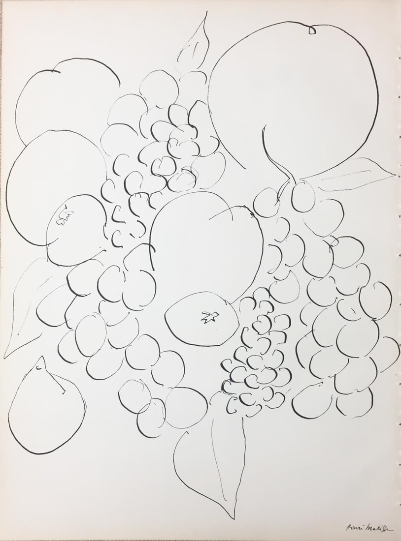 Henri Matisse - Fruit: Artist: Henri MatisseTitle: FruitYear: 1938Dimensions: 14in. by 10 1/2in.Weight: 0Edition: From the rare limited editionSuite: Verve Vol. 1 No. 3Medium: Original lithograph in colors on