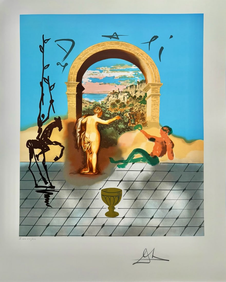 Salvador Dali - Gateway to the New World: Artist: Salvador DaliTitle: Gateway to the New WorldYear: 1979Dimensions: 17 x 22 3/4 in.IXCVII from the limited edition of CLPublisher: Equity Art Fund New York, New YorkSuite: Salvador Dali