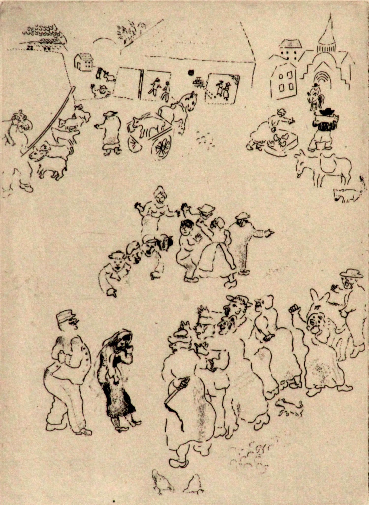 Marc Chagall - The Birth: Artist: Marc ChagallTitle: The BirthYear: 1926Dimensions: 6in. by 4in.Edition: From the rare limited editionPublisher: Sans PareilSuite: MaterniteMedium: Original drypoint etching on paperCondition: