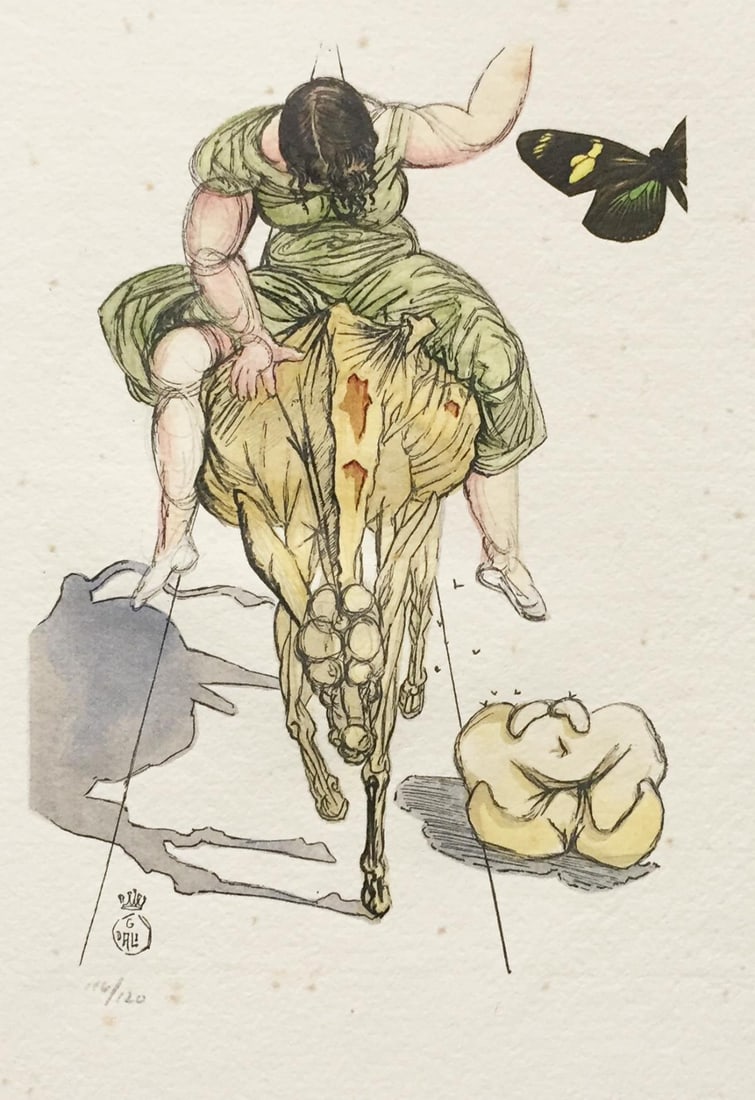 Salvador Dali - Le Tricorne 19: Artist: Salvador DaliTitle: Le Tricorne 19Year: 1958Dimensions: 10in. by 12 3/4in.Edition: From the rare limited edition of 120Publisher: Editions du Rocher Monaco / Nouveau Cercle Parisien du Livre