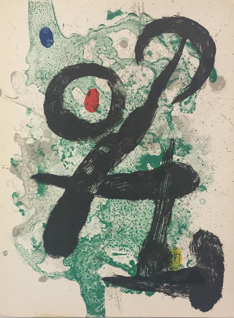 Joan Miro - Plate 7 from Derriere Le Miroir: Artist: Joan Miro Title: Plate 7 from Derriere Le Miroir Year: 1963 Dimensions: 15in. by 11in. Edition: From the Rare Limited Edition Publisher: Mourlot Paris<