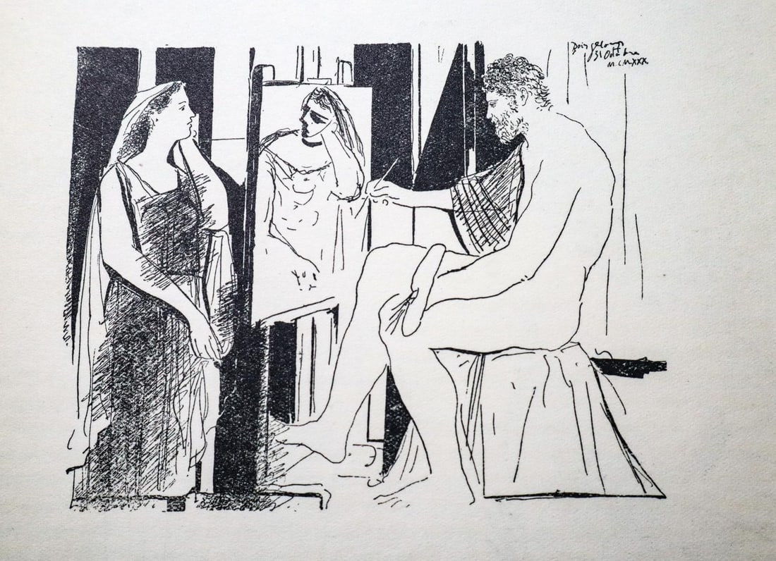 Pablo Picasso - Untitled (After): Artist: Pablo Picasso Title: Untitled Dimensions: 11in. by 9in. Edition: From the rare limited edition Suite: Pablo Picasso by Eugenio D'Ors Medium: Lithograph