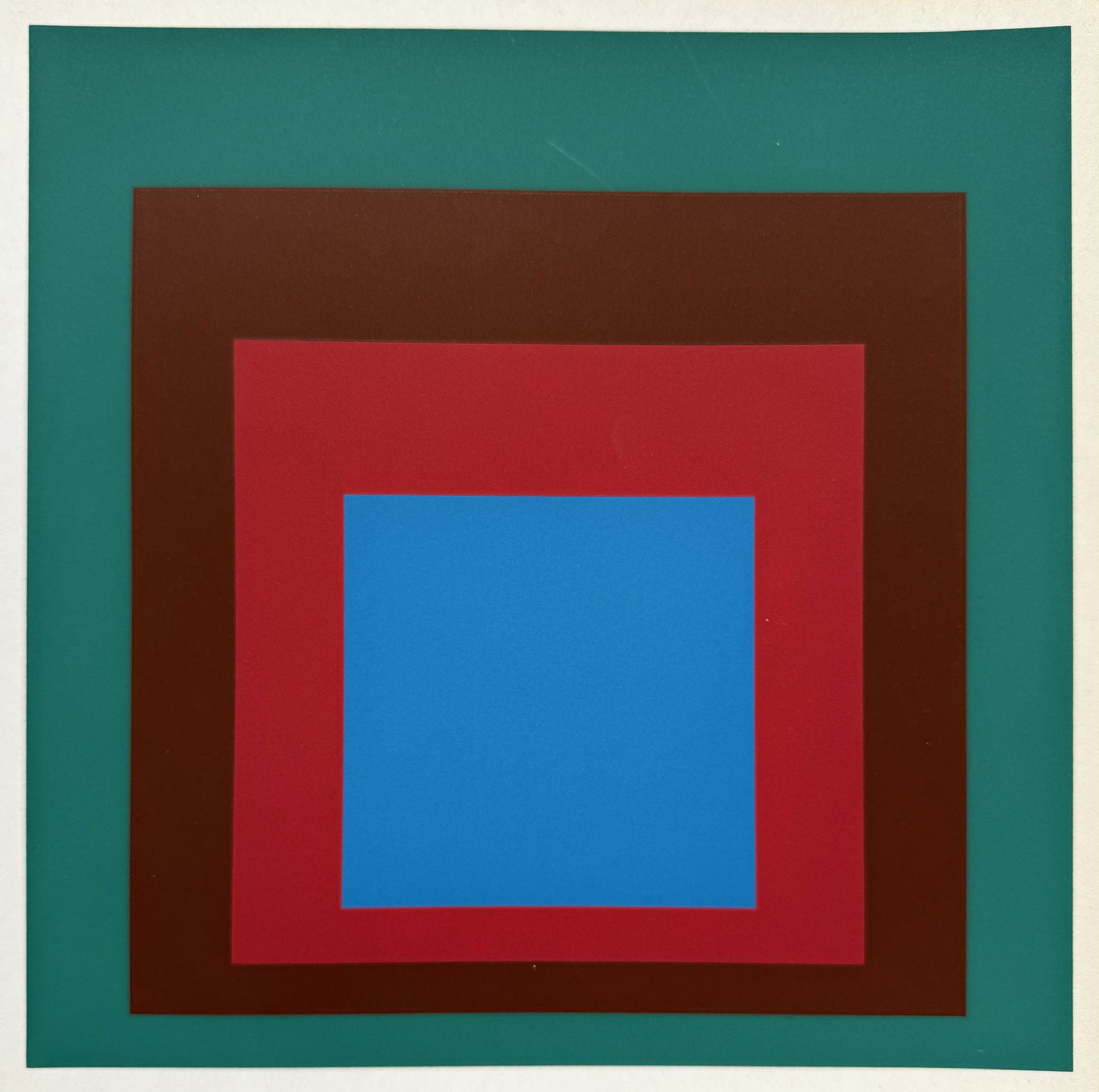 Josef Albers - Untitled from "Josef Albers im Landesmuseum Munster": Artist: Josef AlbersTitle: Untitled from ""Josef Albers im Landesmuseum Munster""Year: 1977Dimensions: 8 7/8 x 9 1/8 in.Edition: From the Rare Limited EditionPublisher: Landesmuseum MunsterMedium: