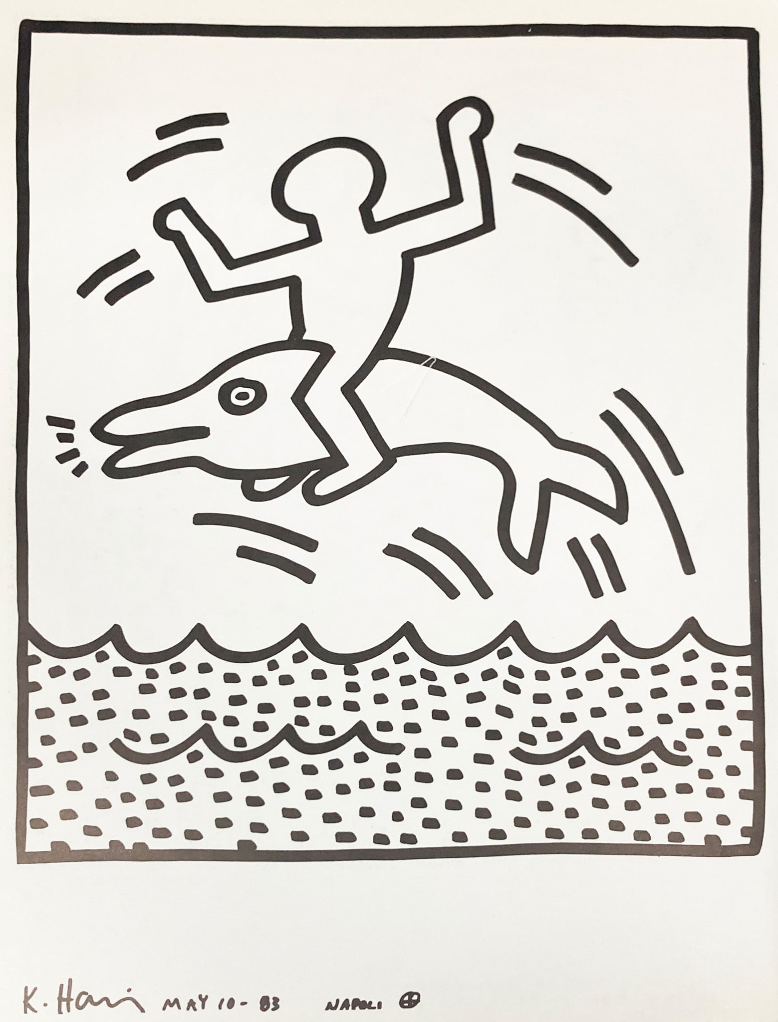 Keith Haring - Untitled XXVIII: Artist: Keith Haring Title: Untitled XXVIII Year: 1983 Dimensions: 12 1/2 x 9 1/2 in. Edition: From the rare limited edition Publisher: La Galerie de Poche