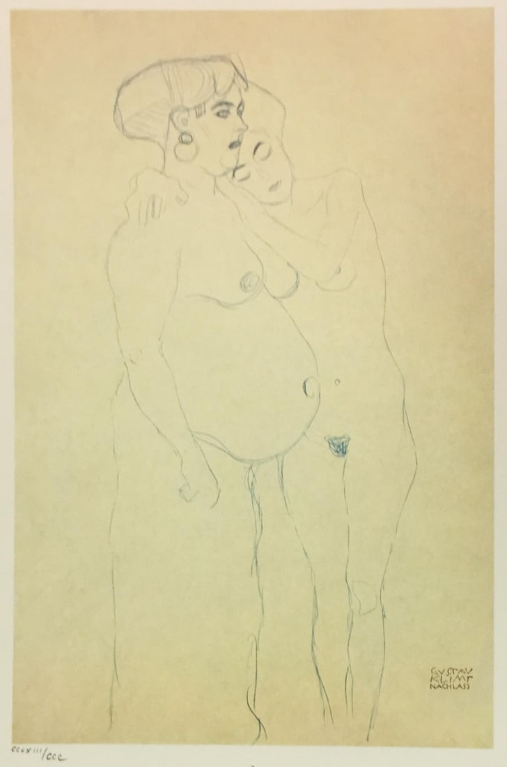 Gustav Klimt - Study for the Beethoven Frieze (After): Artist: Gustav Klimt Title: Study for the Beethoven Frieze Year: 1980 Dimensions: 16in. by 12in. Edition: From the Rare Limited Edition of CCC Publisher: Mazzot