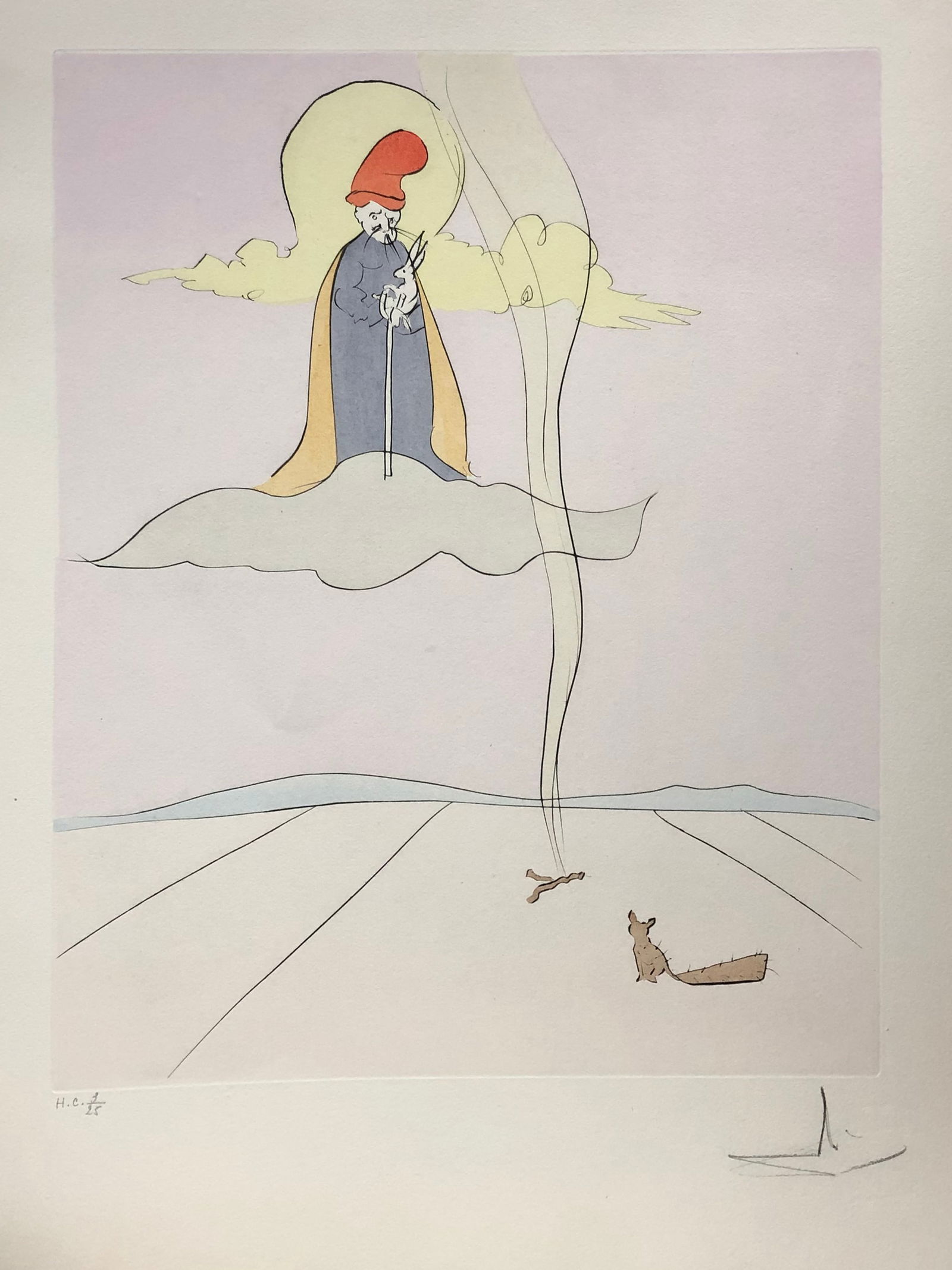 Salvador Dali - Jugoye: Artist: Salvador DaliTitle: JugoyeYear: 1974Dimensions: 26in. by 20in.Edition: H.C. 3 from the rare limited edition of 25Publisher: Gerschmann Atelier RigalSuite: Japanses Fairy TalesMedium: Original