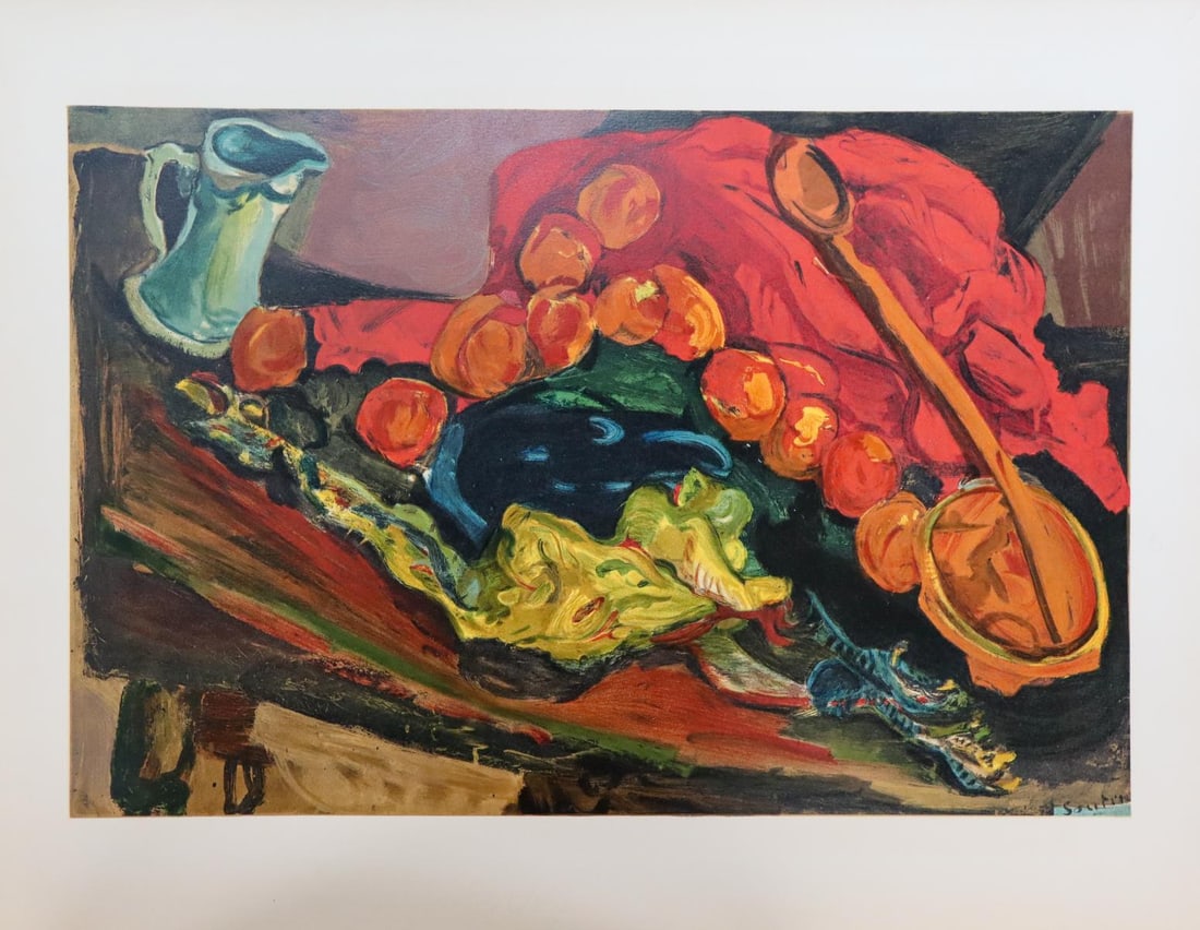 Chaim Soutine (After) - Nature Morte a La Dinde: Artist: Chaim SoutineTitle: Nature Morte a La DindeYear: 1926Dimensions: 21.26in. by 32.9in.Edition: From the rare limited edition of 550Suite: From the Les Realistes Lyriques portfolioMedium: Offset