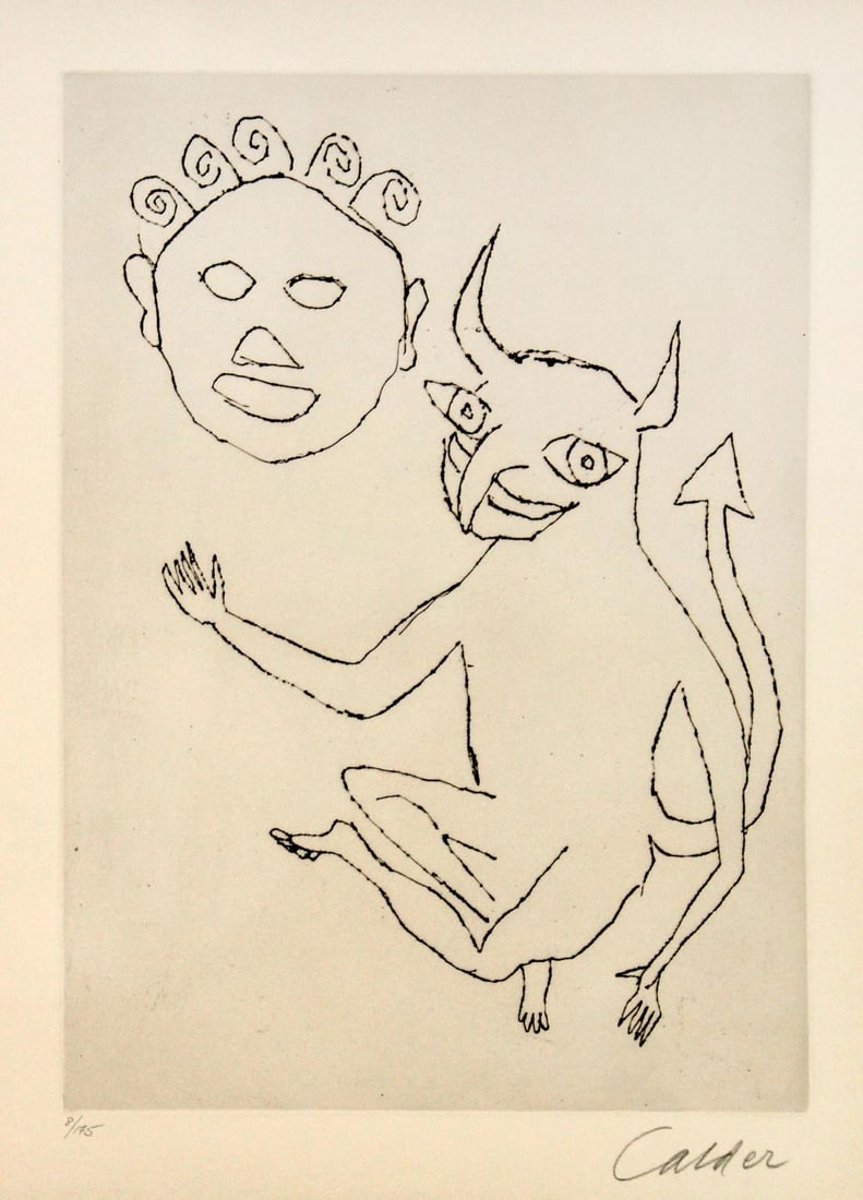 Alexander Calder - Santa Claus II: Artist: Alexander CalderTitle: Santa Claus IIYear: 1974Dimensions: 26.75in. by 20.5in.Edition: From the limited edition of 175Publisher: Editions de L'Herne ParisSuite: Santa Claus Medium: Original