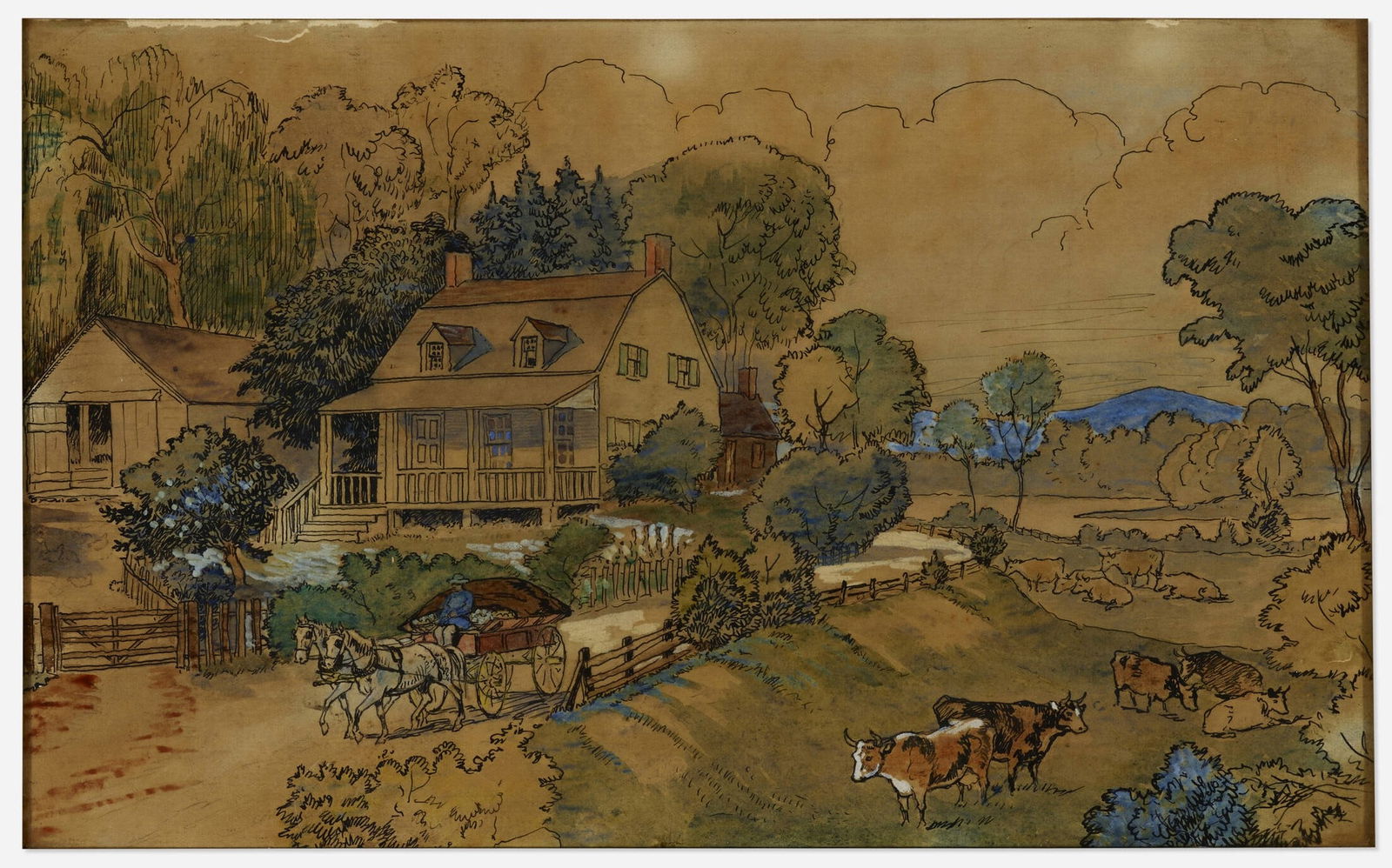 Edward Penfield - Homestead with Cows (1 of 1)