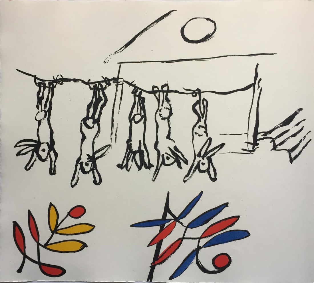 Alexander Calder - (Hunted Rabbits): Artist: Alexander Calder Title: Untitled (Hunted Rabbits) Year: 1976 Dimensions: 16 1/4in. by 17 3/4in. Edition: From the Rare Limited Edition of 200 Publisher: