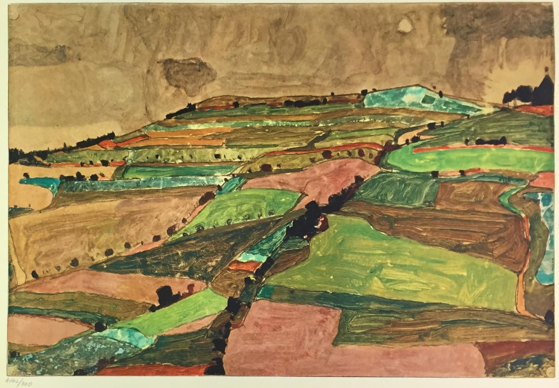 Egon Schiele (After) - Hill near Krumau (Gewitterberg) (1 of 1)