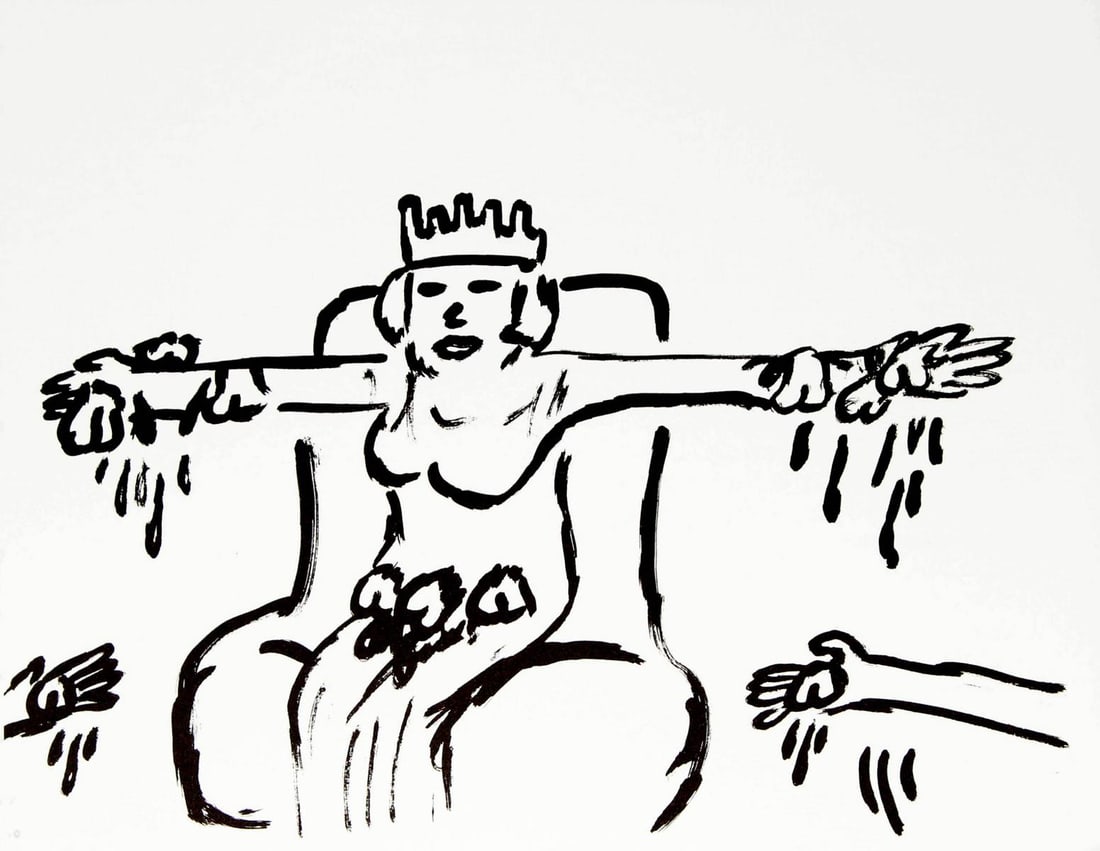 Keith Haring and Brion Gysin - Fault Lines (Treasure): Artist: Keith Haring and Brion Gysin Title: Fault Lines Year: 1986 Dimensions: 8.7in. by 11.2in. Edition: From the rare limited edition of 200 Publisher: Editio