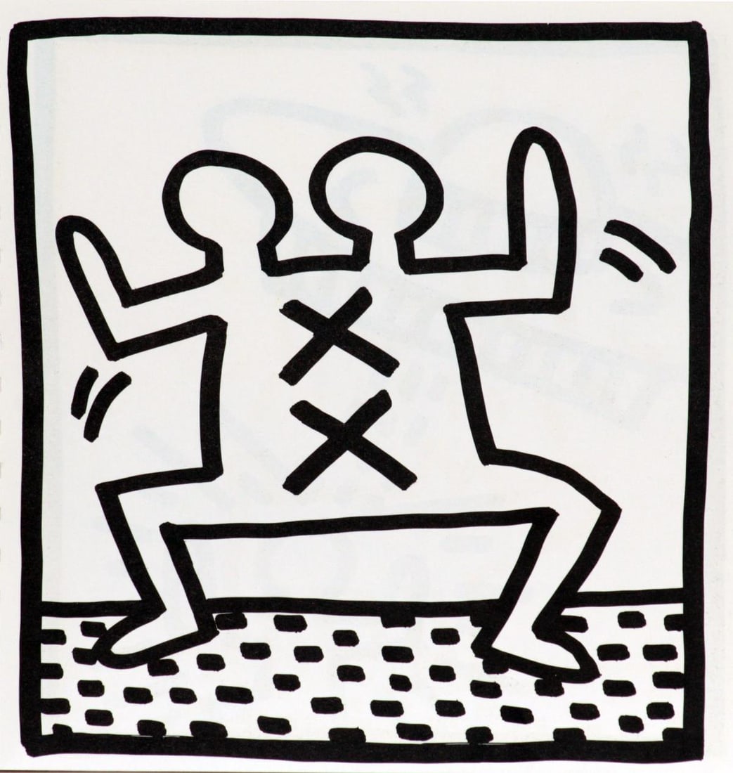 Keith Haring - Untitled (Siamese Twin): Artist: Keith Haring Title: Untitled from "Tony Shafrazi" portfolio Year: 1982 Dimensions: 9in. by 9in. Edition: From the limited edition of 2000 Publisher: Tony Shafrazi G