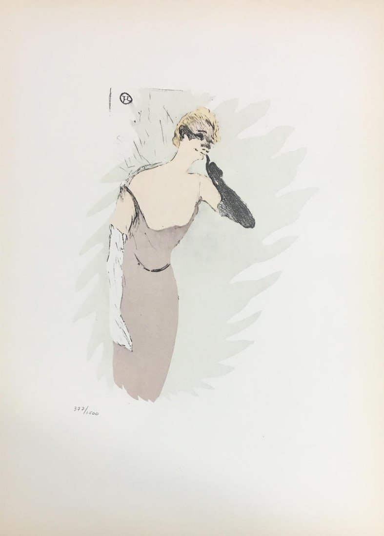 Henri Toulouse Lautrec (After) - Yvette Guilbert I (Color): Artist: Henri Toulouse Lautrec (After) Title: Yvette Guilbert I (Color) Year: 1950 Dimensions: 11in. by 15in. Edition: From the rare limited edition of 1500 Publish