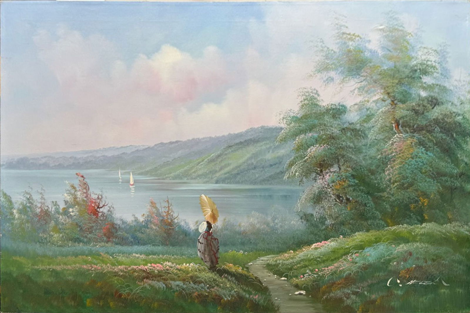 Unknown Artist - Untitled Girl: Artist: Unknown ArtistTitle: Untitled GirlDimensions: 36 x 24 in.Edition: One-of-a-Kind PaintingMedium: Acrylic Paint on canvasCondition: ExcellentComes with Letter of authenticity and guaranteed in