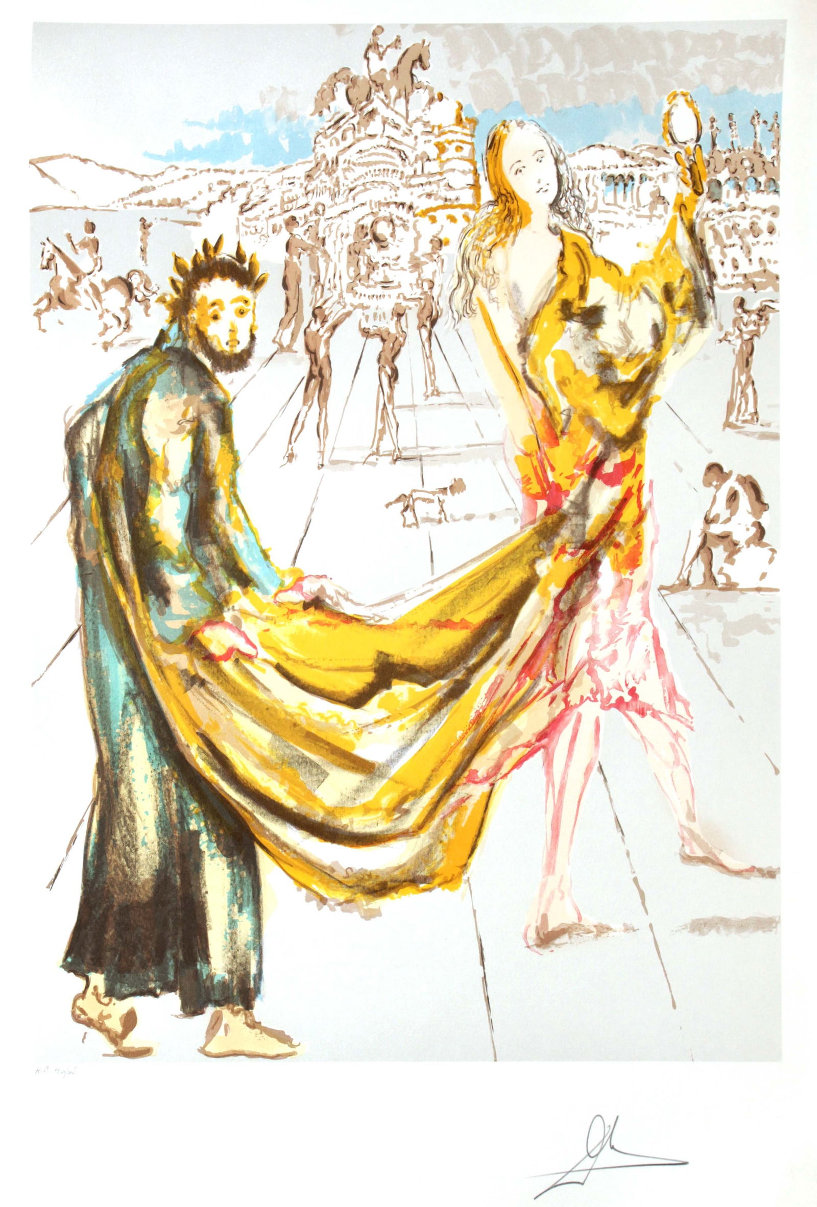 Salvador Dali - The Kingdom: Artist: Salvador DaliTitle: The KingdomYear: 1980Dimensions: 29 1/2 x 21 1/2 in.Edition: From the rare limited edition of 350Publisher: DALARTMedium: Original lithograph on paperCondition: