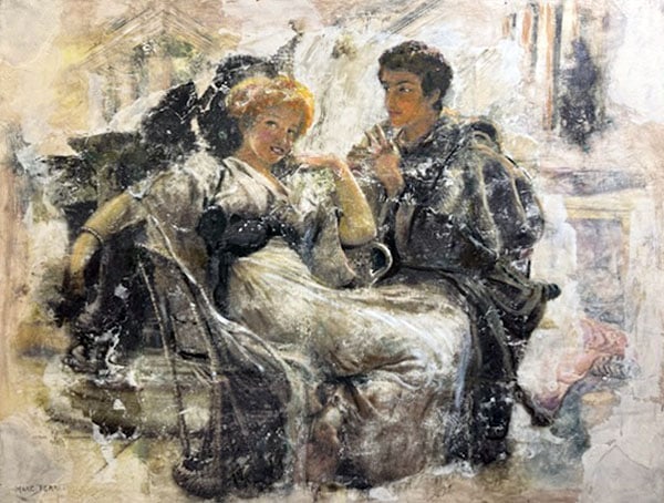 Marc Ferret - A Conversation: Artist: Marc FerretTitle: A ConversationDimensions: 38 x 51 in.Edition: Unique One of a Kind ArtwrokMedium: Original oil on canvasCondition: ExcellentSignature Details: Hand-signed lower leftComes