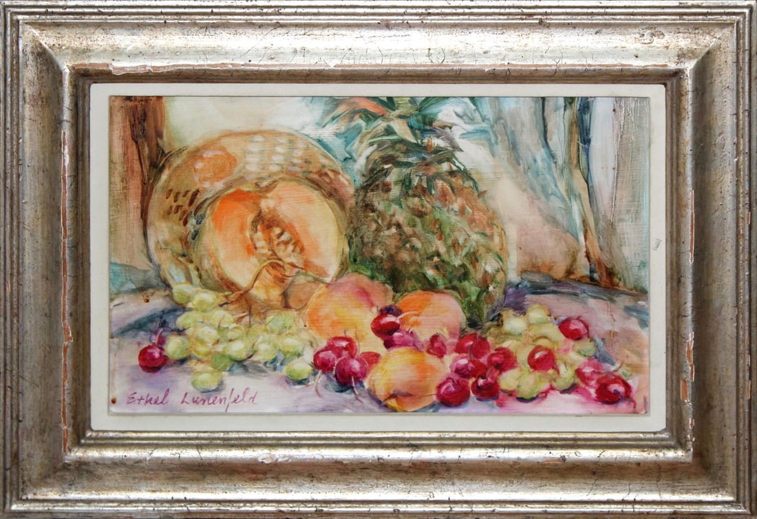 Ethel Lunenfeld - Untitled (Still Life): Artist: Ethel LunenfeldTitle: Untitled (Still Life)Dimensions: 17 1/2in. by 11 1/2in.Edition: A unique rare one of a kind original artworkMedium: Original oil on canvasCondition: ExcellentSignature