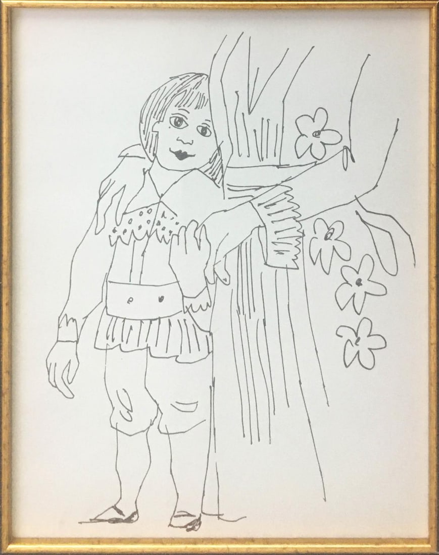 Andy Warhol - Untitled from "Love is a Pink Cake": Artist: Andy WarholTitle: Untitled from "Love is a Pink Cake"Year: 1953Dimensions: 11in. by 8.5in.Edition: From the rare limited editionSuite: Love is a Pink CakeMedium: Original offset lithograph on