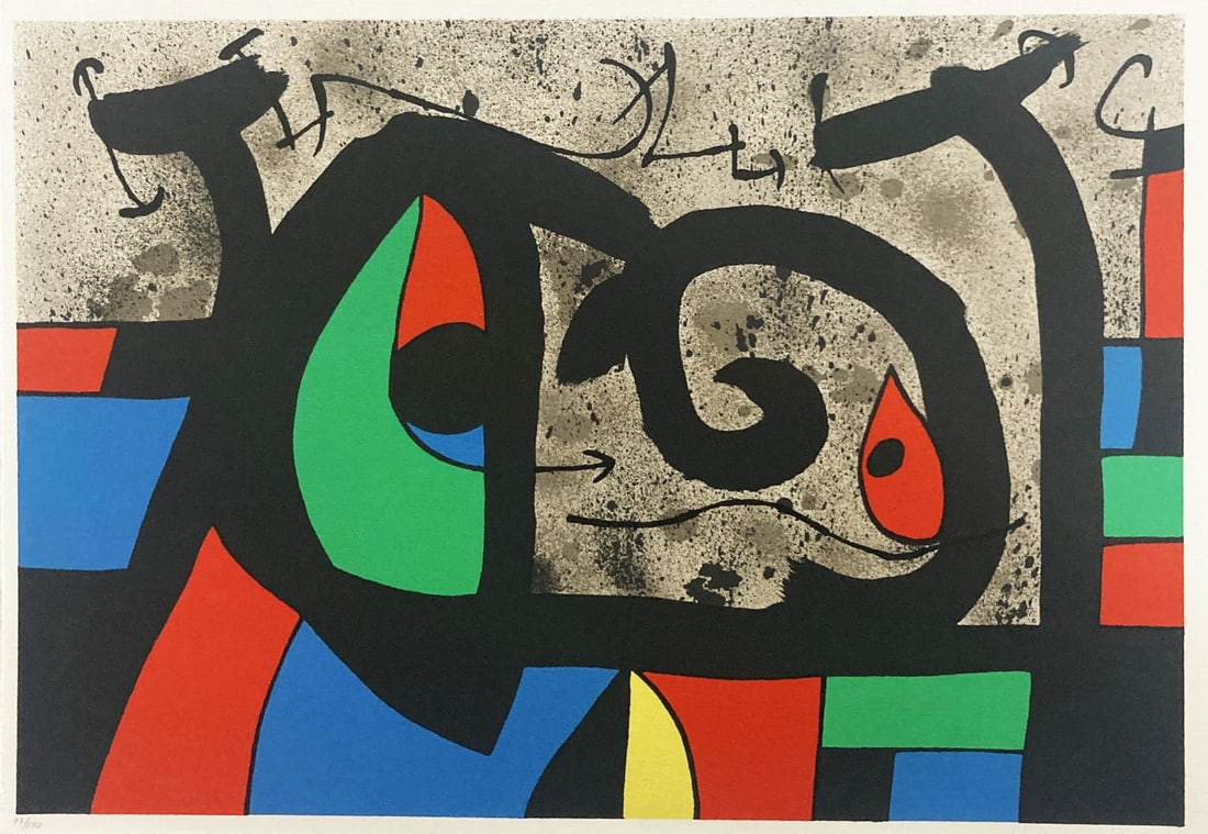 Joan Miro - Le Lezard aux Plumes d'Ord 15: Artist: Joan MiroTitle: Le Lezard aux Plumes d'Ord 15Year: 1971Dimensions: 16in. by 21in.Edition: From the limited edition of 150Publisher: Louis BroderSuite: Le Lezard Aux Plumes D'orMedium: