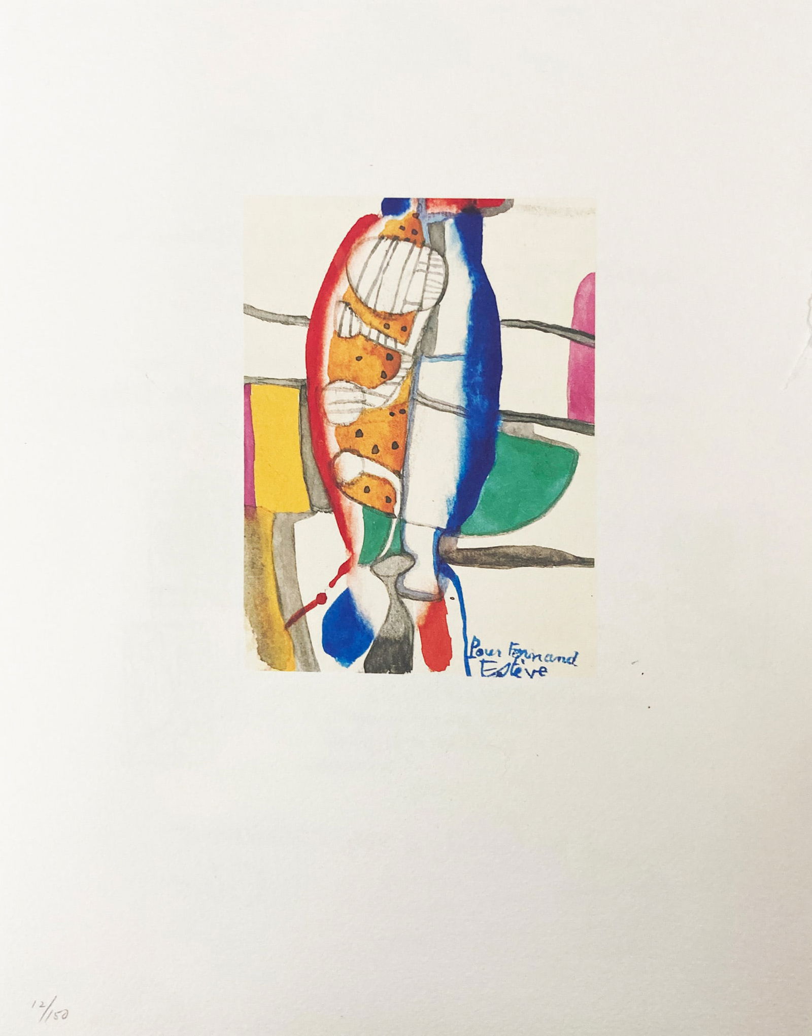 Castor Siebel - A meme la pierre: Artist: Castor Siebel Title: A meme la pierre Year: 1982 Dimensions: 9 x 12 in. Edition: From the rare limited edition of 150 Medium: Original Lithograph on Pap