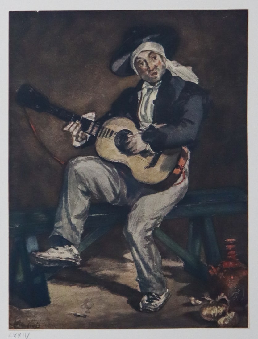 Edouard Manet - Le Chanteur Espagnol (Le Guitaro) The Spanish Guitarist: Artist: Edouard Manet Title: Le Chanteur Espagnol (Le Guitaro) The Spanish Guitarist Year: 1861 Dimensions: 10 3/4 x 13 in. Edition: LXXII / C Publisher: Cadart