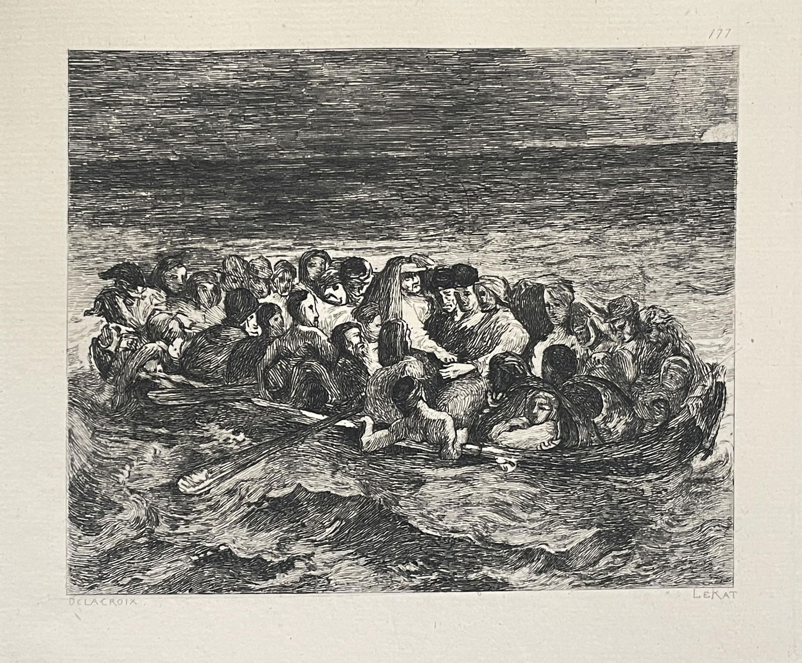 Eugene Delacroix - La Barque De Don Juan: Artist: Eugene DelacroixTitle: La Barque De Don JuanYear: 1873Dimensions: 11 3/4in. by 8in.Edition: From the rare limited editionMedium: Original engraving on paperCondition: ExcellentNotes: