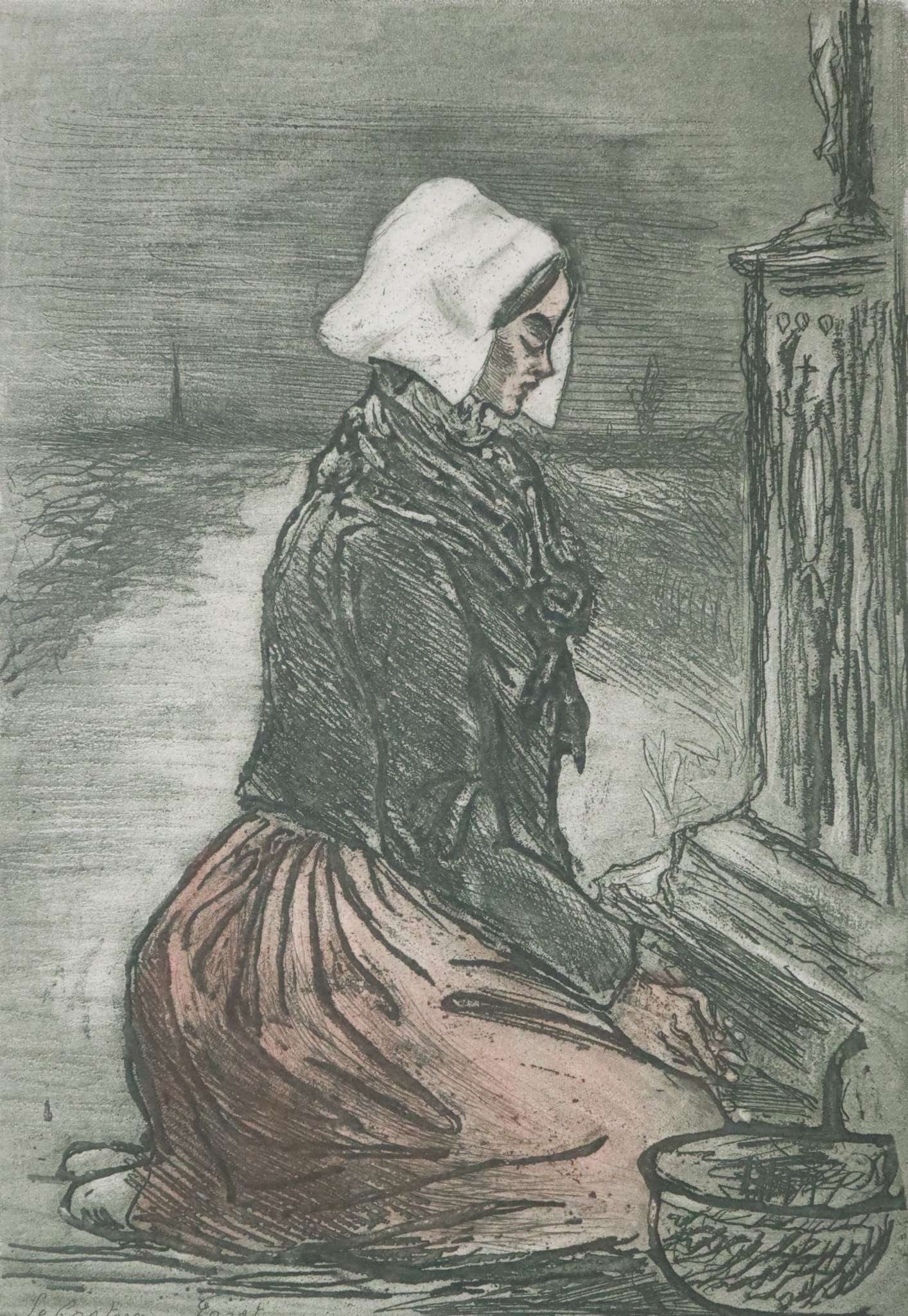 Le Calvaire: Title: Le Calvaire Year: 1904 Dimensions: 9 3/8 x 12 3/8 in. Edition: From the rare limited edition Publisher: L'Atelier d'Art Suite: Leau Forte Medium:<